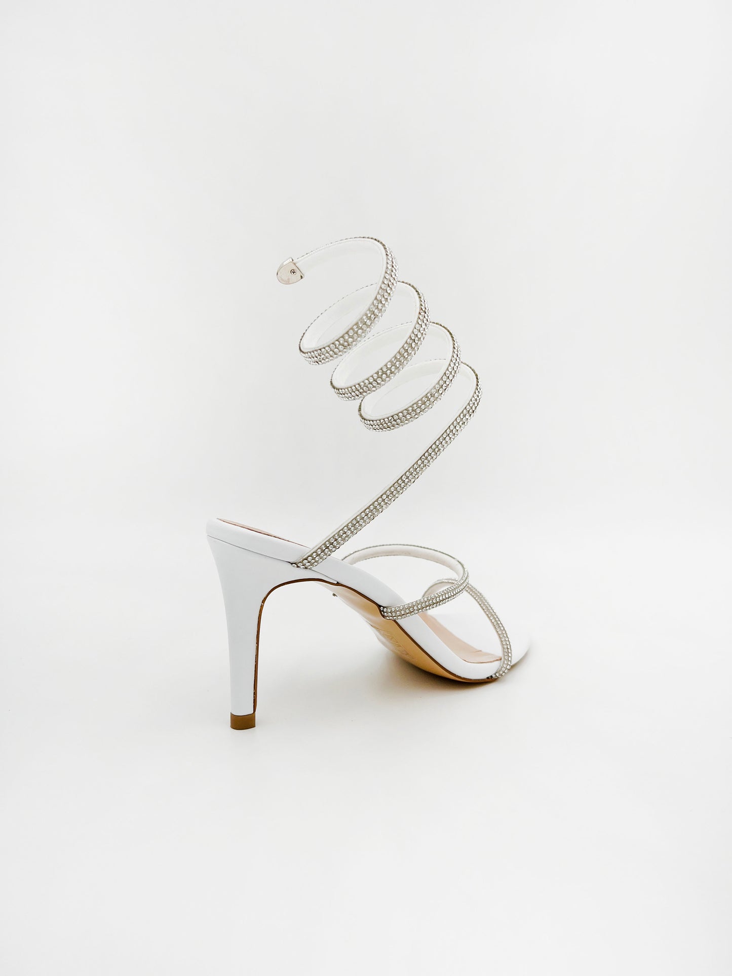 MEDIUM HEELED SANDALS IN WHITE