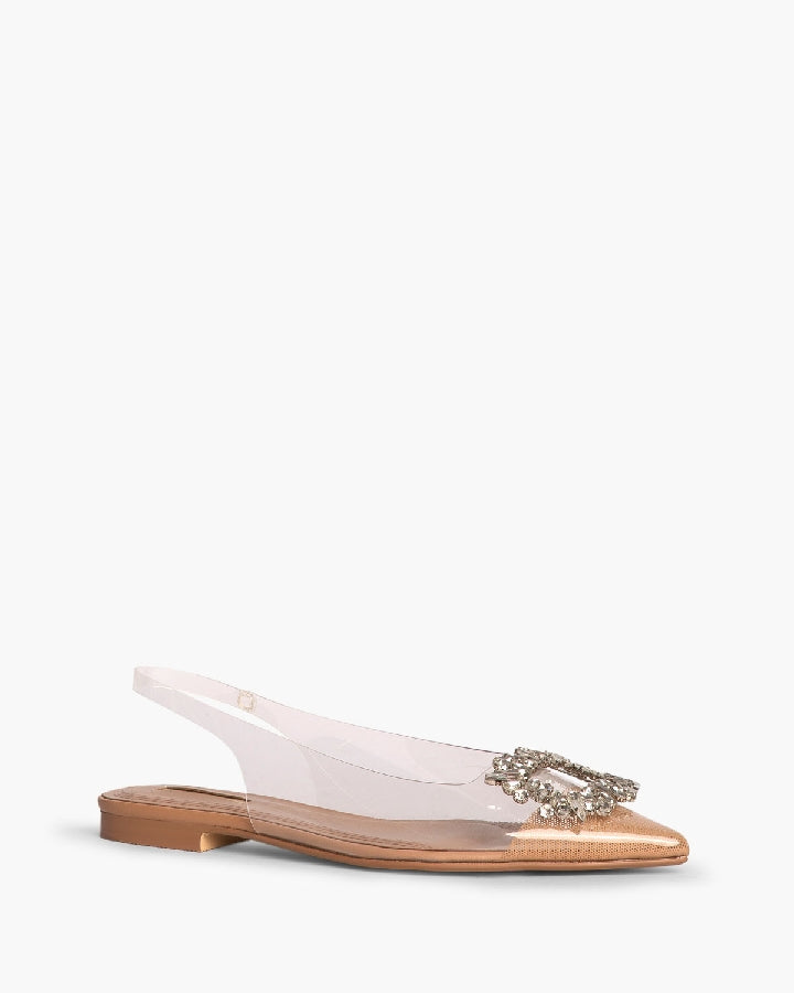 RHINESTONE DETAIL FLAT SLINGBACK