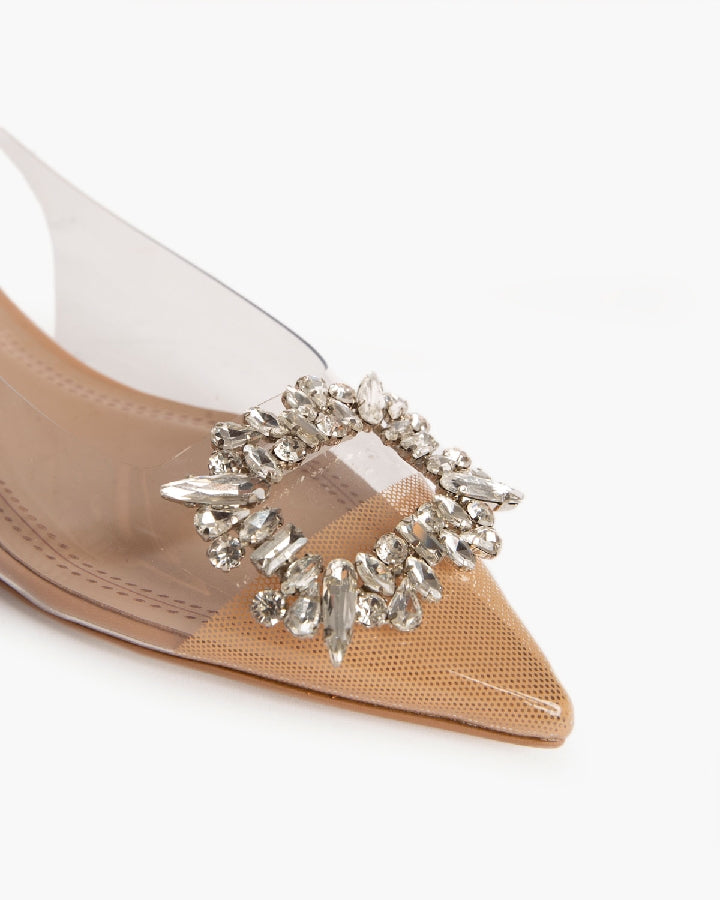 RHINESTONE DETAIL FLAT SLINGBACK