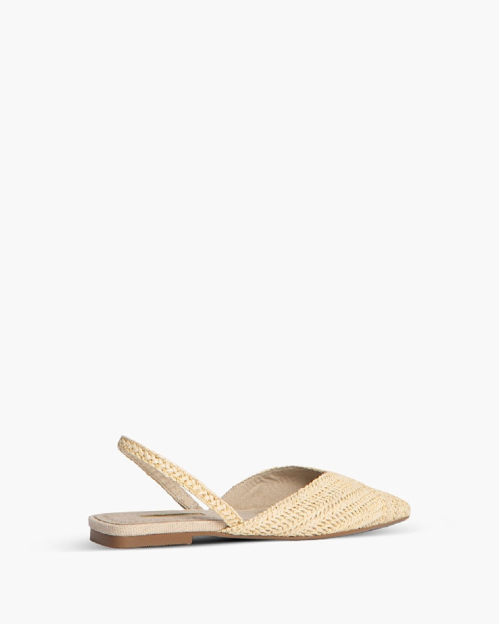 BRAIDED FLAT SLINGBACK IN NATURAL