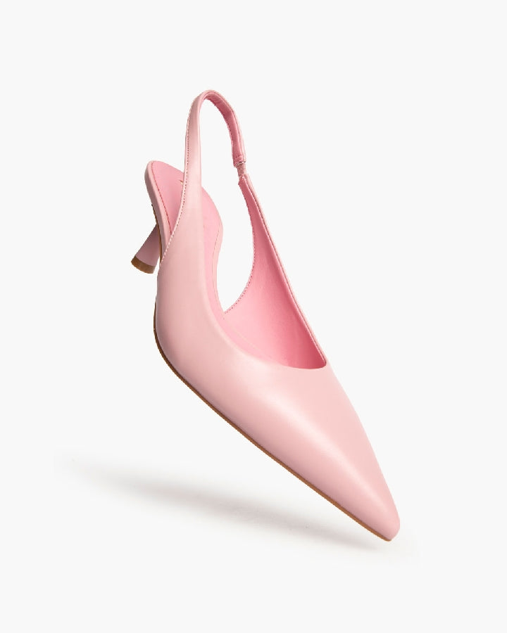 LOW HEEL SLING BACK IN PINK