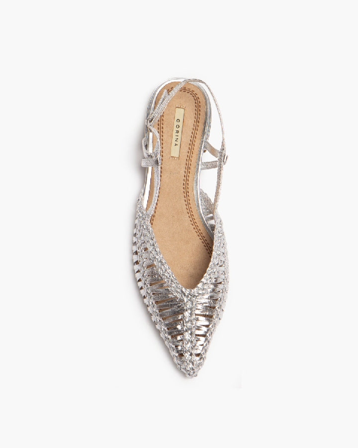 METALLIC FLAT SLINGBACK