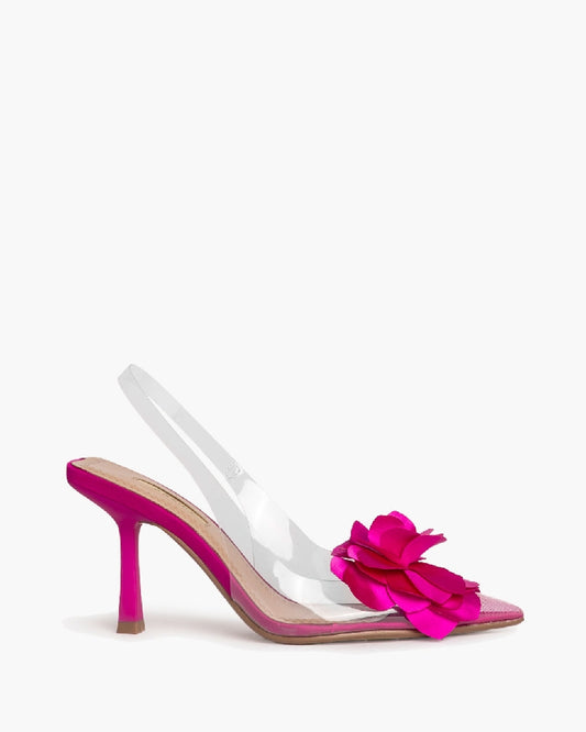 FLOWER DETAIL SLINGBACK IN FUXIA