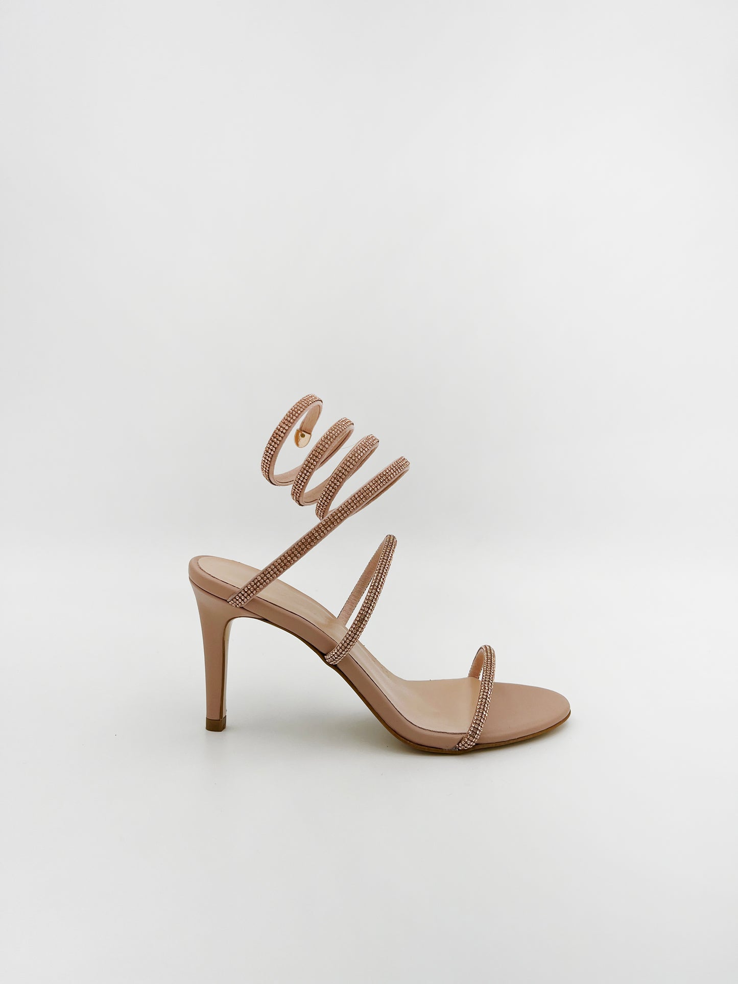 MEDIUM HEELED SANDALS IN NUDE