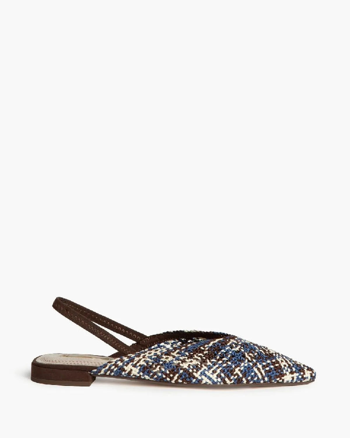 BRAIDED FLATS IN BROWN, BLUE AND WHITE-Flats-CORINA- Pointure.AE