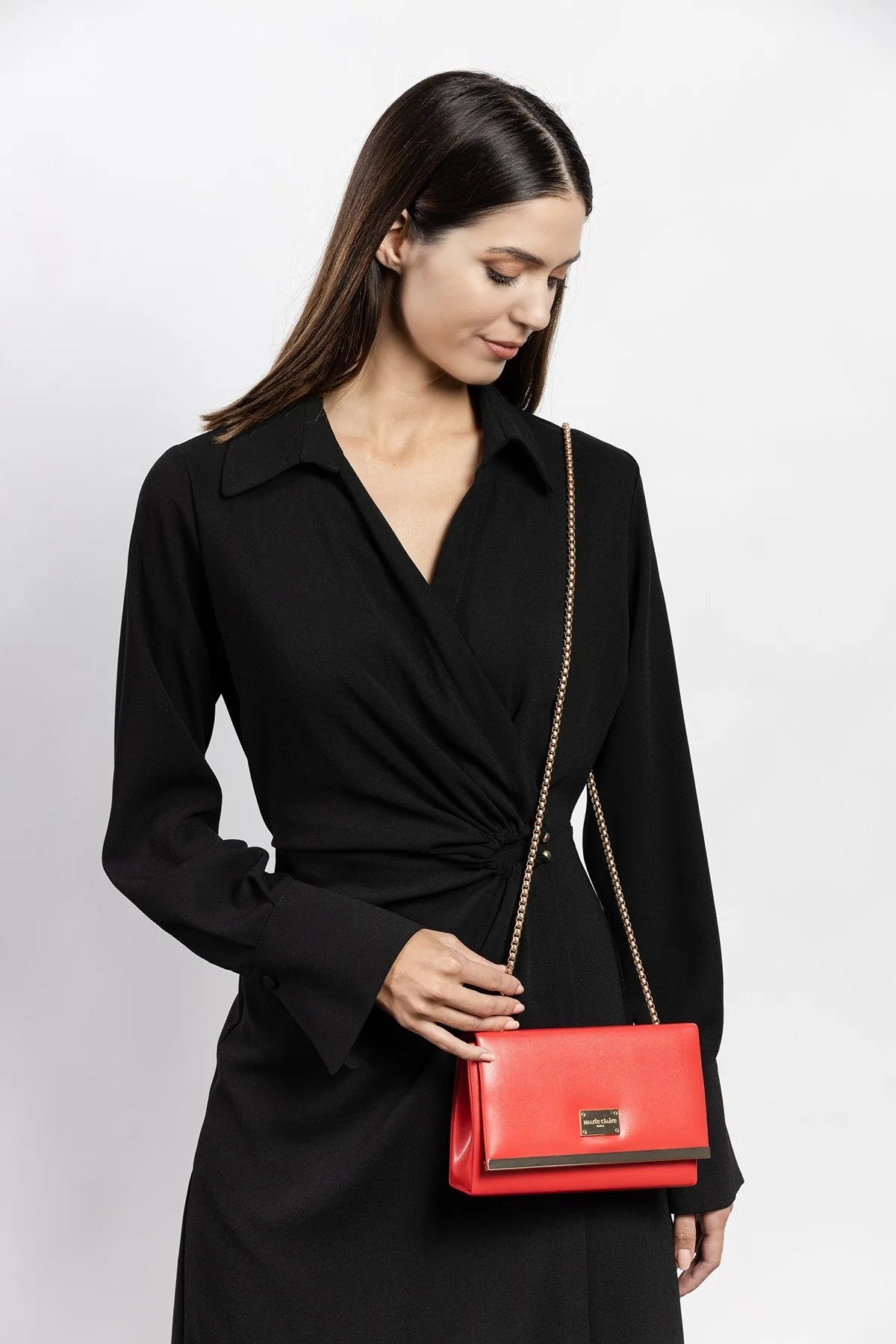 CROSSBODY BAG IN RED-Cross-Body Bags-MARIE CLAIRE- Pointure.AE