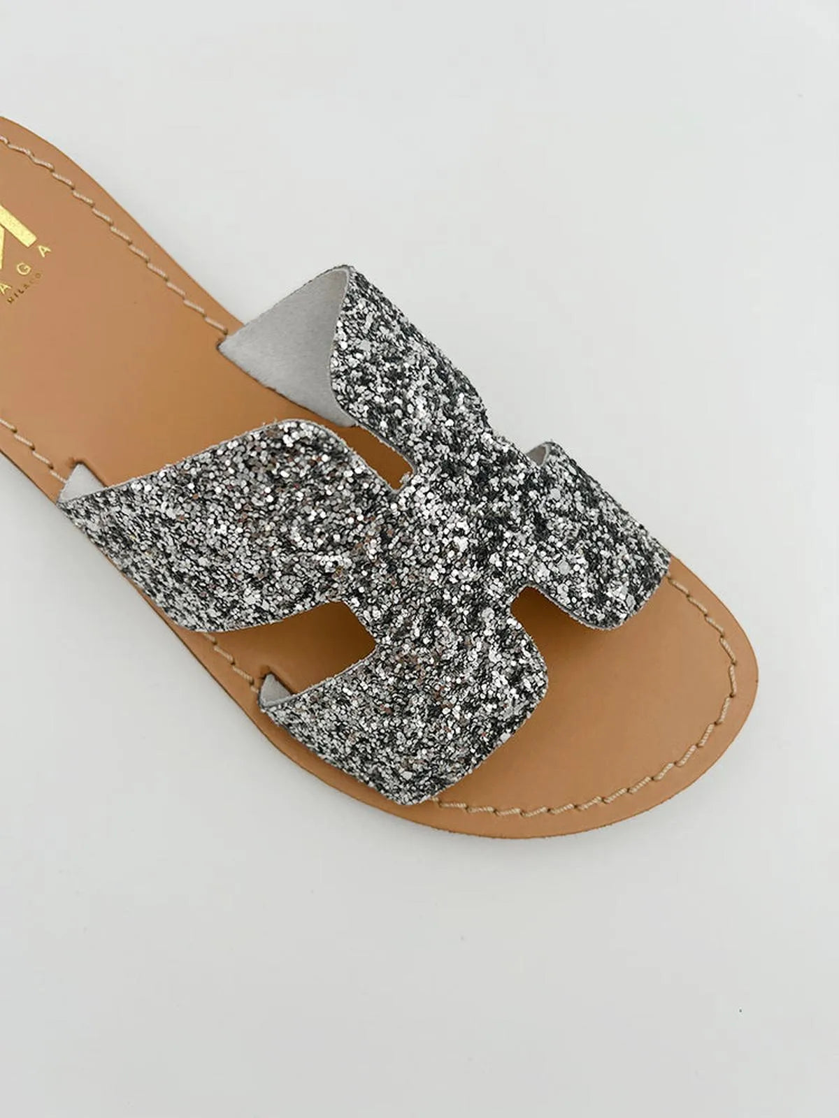 GLITTER WIDE STRAP SLIPPER-Slippers-MAGA MILANO- Pointure.AE
