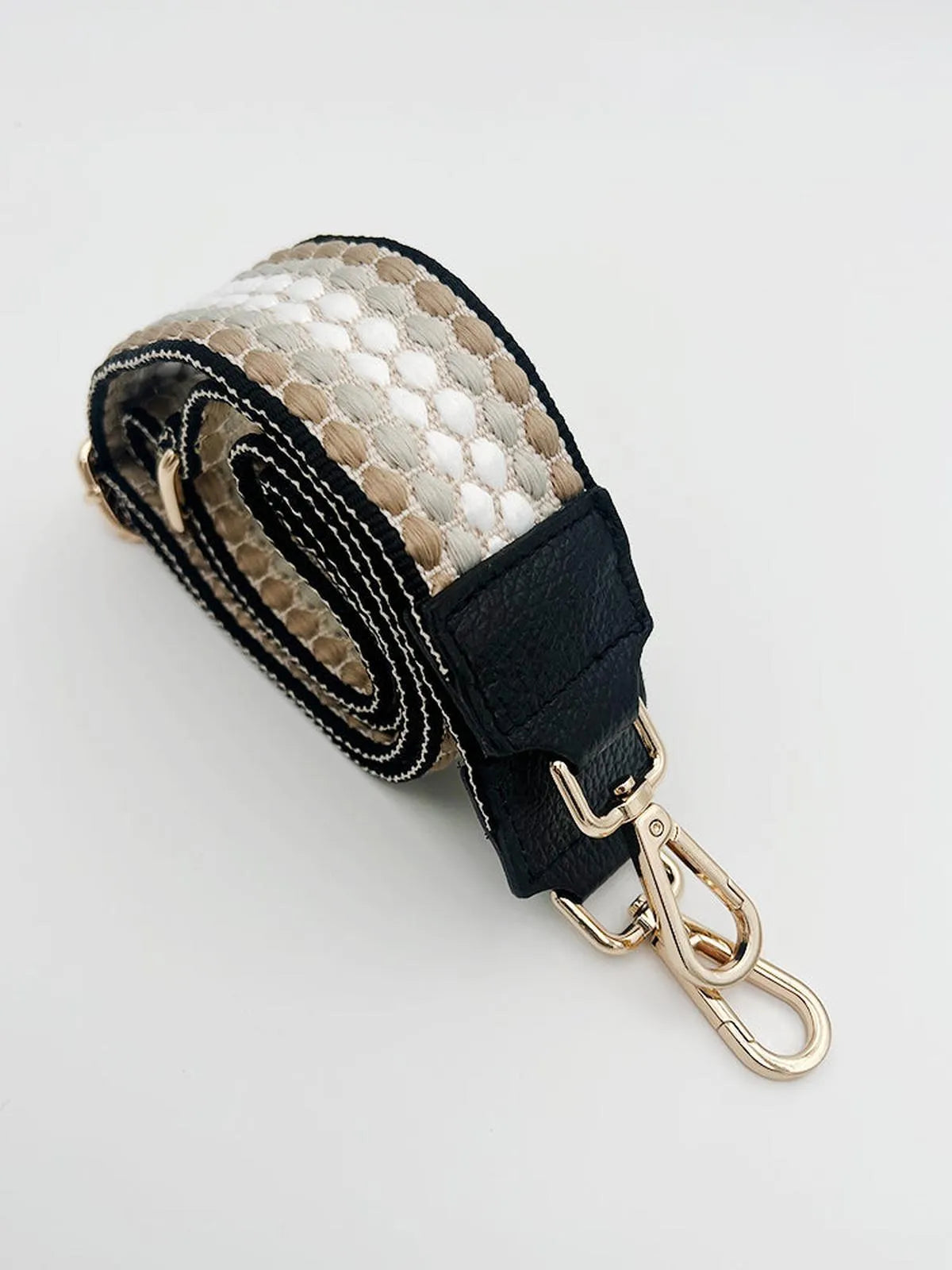 LEATHER TRIMMED BAG STRAP-Bag Straps-POINTURE- Pointure.AE