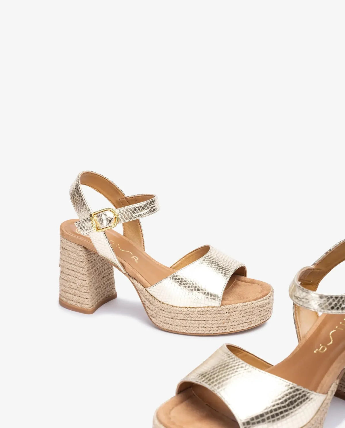 SANDAL WITH A JUTE HEEL AND PLATFORM-Sandals-UNISA- Pointure.AE