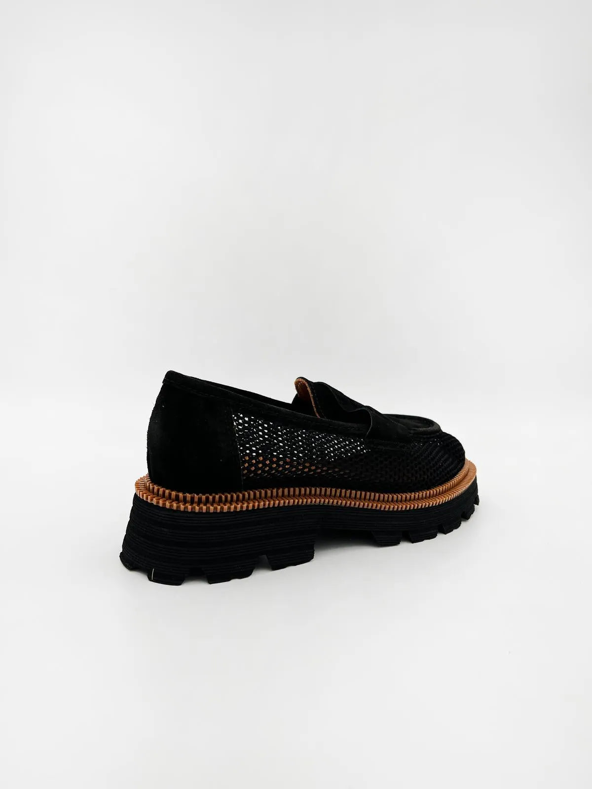 SUEDE-MESH LOAFER IN BLACK-Loafers-TUCINO- Pointure.AE