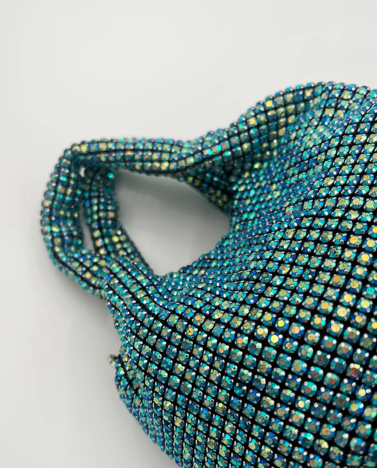 TOP HANDLE RHINESTONE BAG IN BLUE-Top Handle Bags-STAY IN STYLE- Pointure.AE