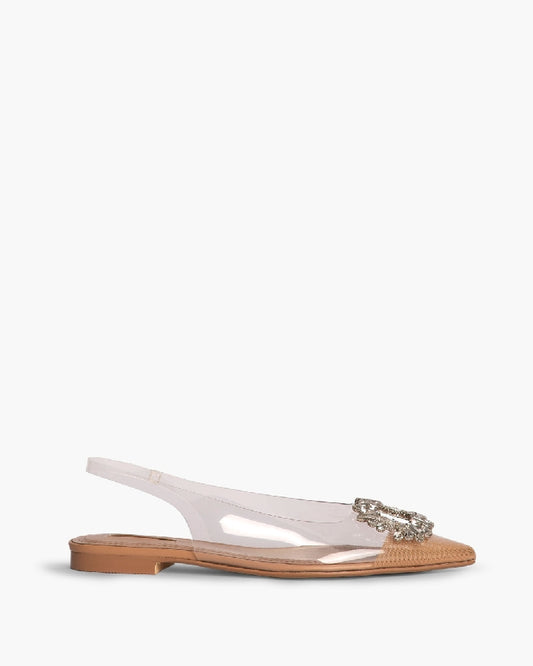 RHINESTONE DETAIL FLAT SLINGBACK
