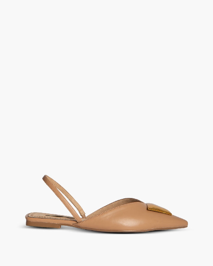 FLAT SLINGBACK WITH METAL DETAIL