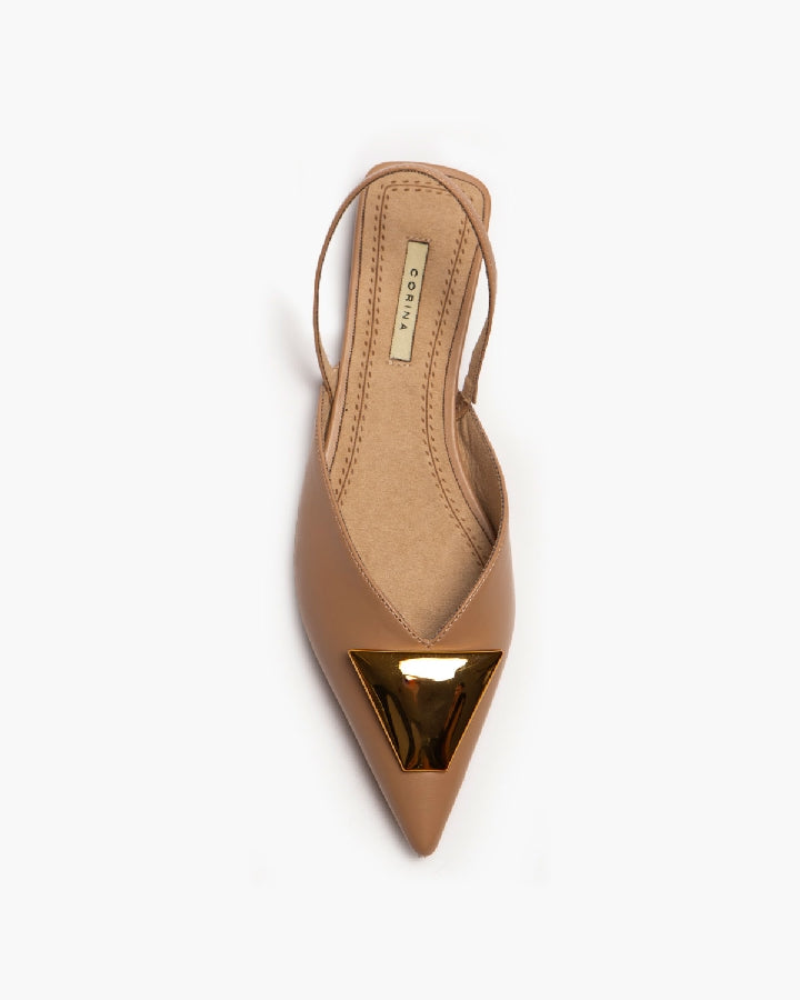 FLAT SLINGBACK WITH METAL DETAIL