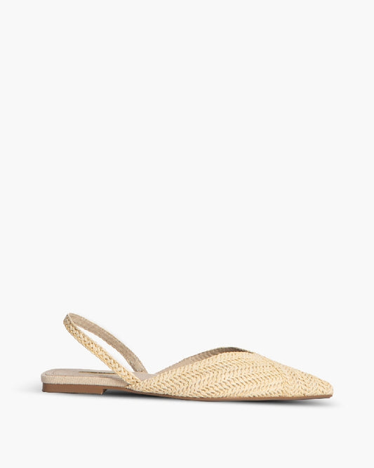 BRAIDED FLAT SLINGBACK IN NATURAL