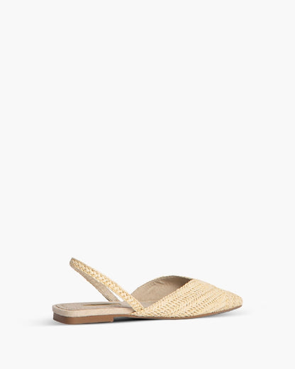BRAIDED FLAT SLINGBACK IN NATURAL