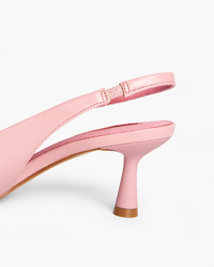 LOW HEEL SLING BACK IN PINK