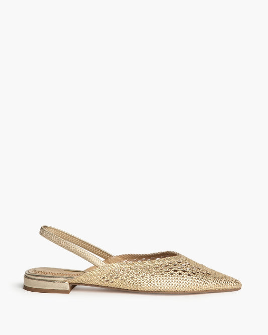 BRAIDED FLATS IN GOLD