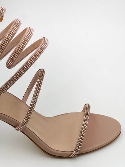 MEDIUM HEELED SANDALS IN NUDE