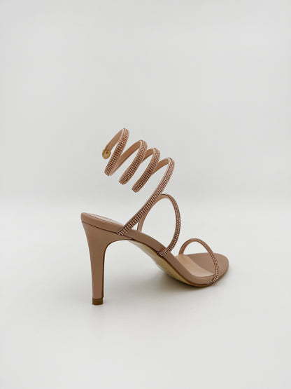MEDIUM HEELED SANDALS IN NUDE