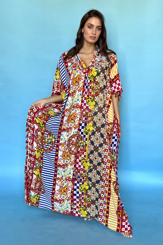 LONG V-NECK PONCHO