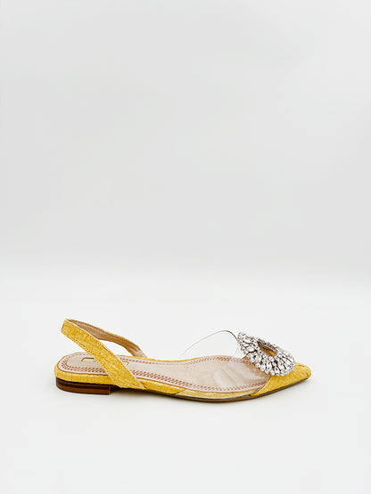 EMBELLISHED FLAT SLING-BACK