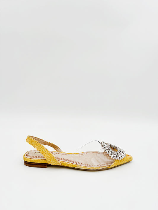 EMBELLISHED FLAT SLING-BACK