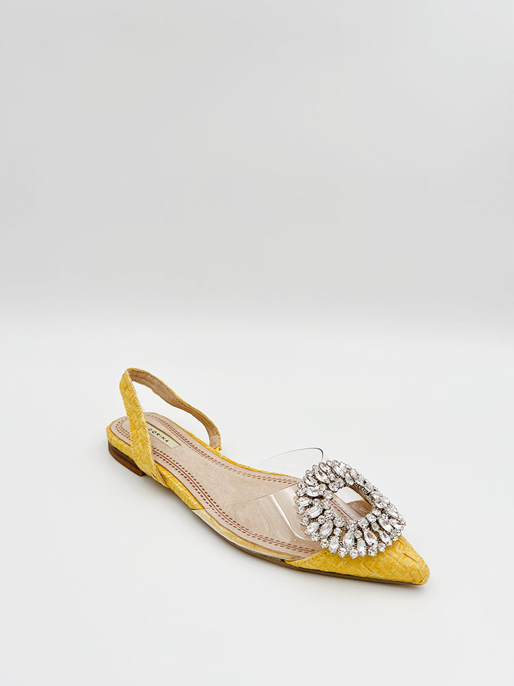 EMBELLISHED FLAT SLING-BACK