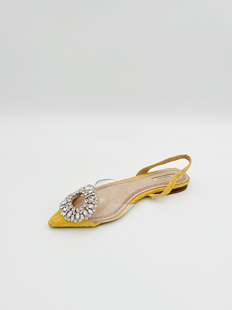 EMBELLISHED FLAT SLING-BACK