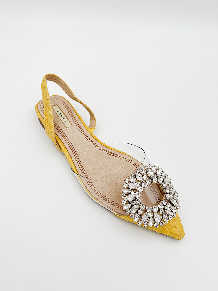 EMBELLISHED FLAT SLING-BACK