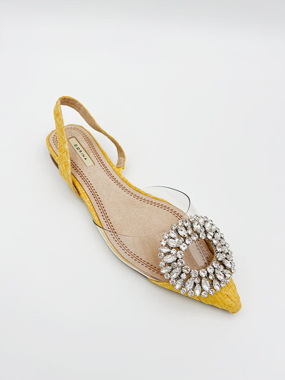EMBELLISHED FLAT SLING-BACK