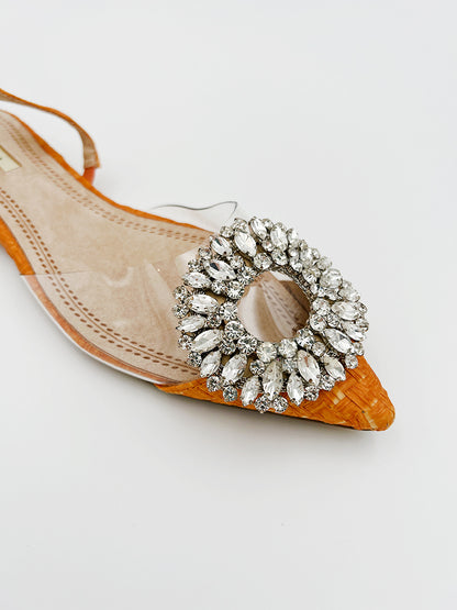EMBELLISHED FLAT SLING-BACK