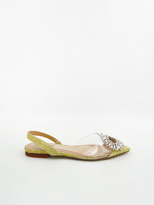 EMBELLISHED FLAT SLING-BACK
