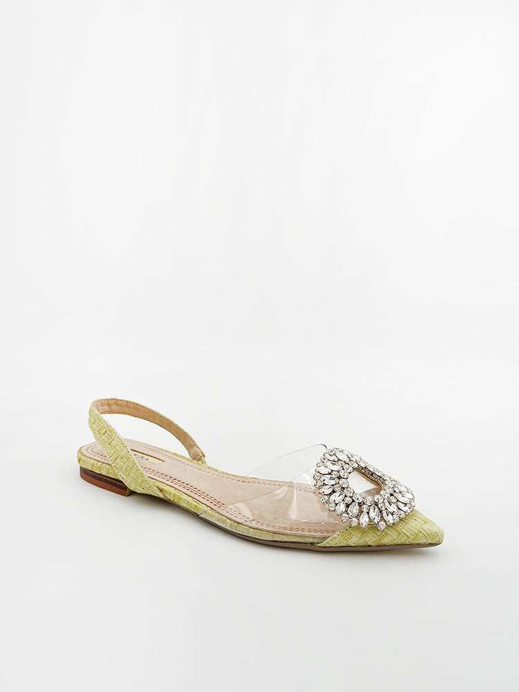 EMBELLISHED FLAT SLING-BACK