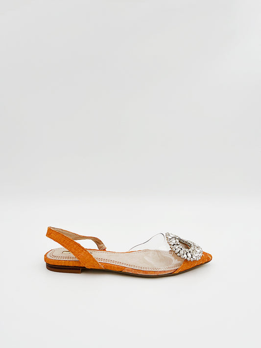 EMBELLISHED FLAT SLING-BACK
