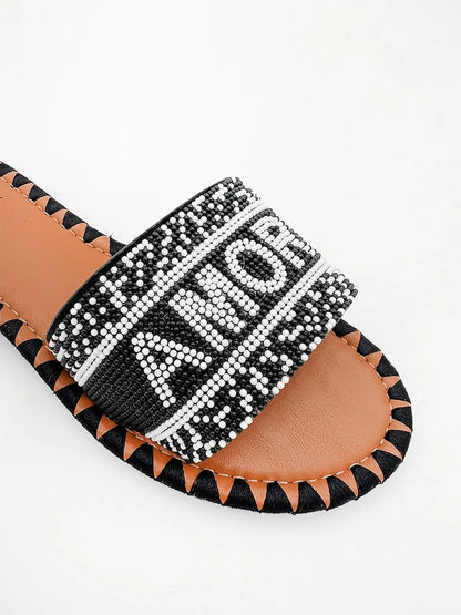 "AMORE" BEADED SLIPPER-Slippers-MAGA MILANO- Pointure.AE