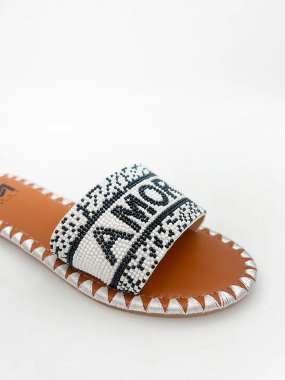 "AMORE" BEADED SLIPPER-Slippers-MAGA MILANO- Pointure.AE