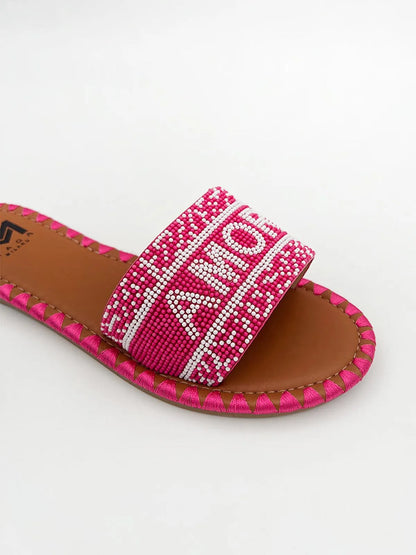 "AMORE" BEADED SLIPPER-Slippers-MAGA MILANO- Pointure.AE