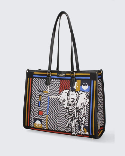 ATENA JUNGLE - ELEPHANT-Tote Bags-MY BEST BAG- Pointure.AE