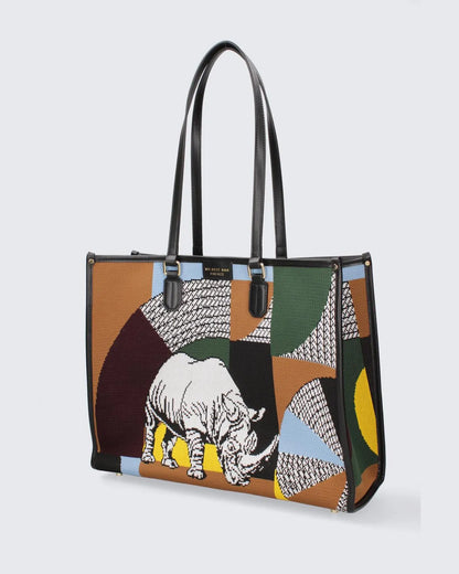 ATENA JUNGLE - RHINO-Tote Bags-MY BEST BAG- Pointure.AE