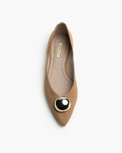 BALLERINA WITH A METALLIC DECORATION-Ballerinas-CORINA- Pointure.AE