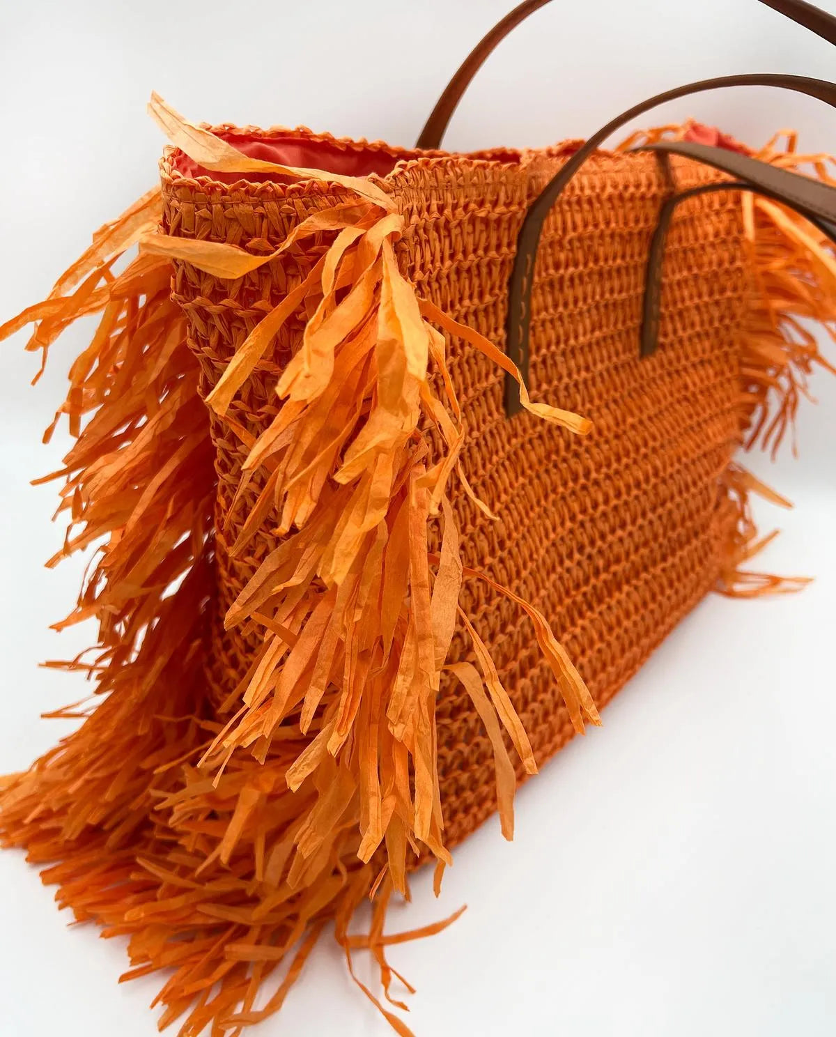 BEACH BAG IN ORANGE-Top Handle Bags-ALEX MAX- Pointure.AE