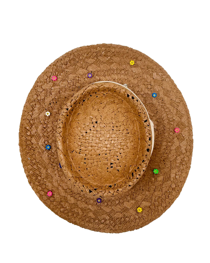 BEADED HANDMADE STRAW HAT-Hats-STAY IN STYLE- Pointure.AE