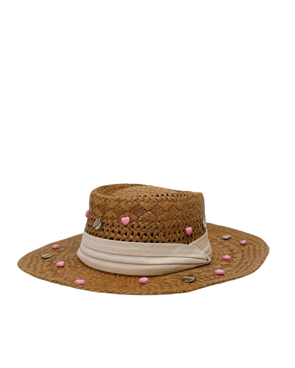 BEADED HANDMADE STRAW HAT-Hats-STAY IN STYLE- Pointure.AE