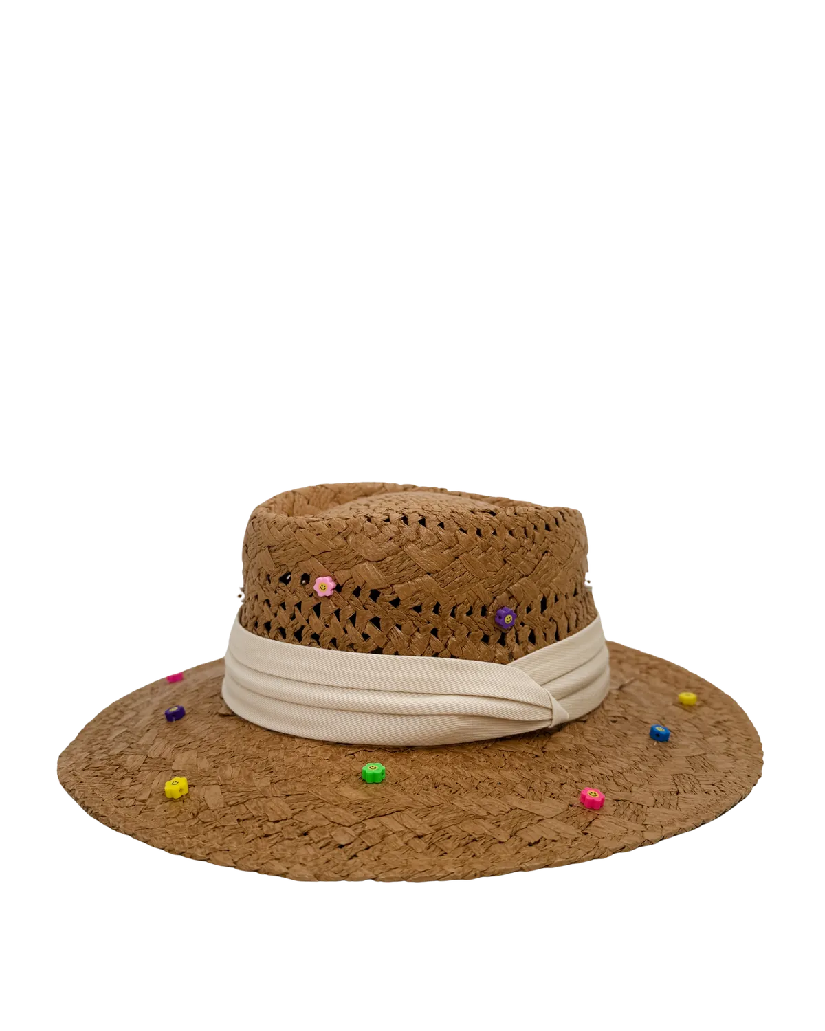 BEADED HANDMADE STRAW HAT-Hats-STAY IN STYLE- Pointure.AE
