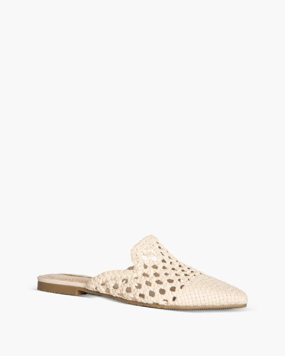 BRAIDED FLAT MULE IN NATURAL-Slippers-CORINA- Pointure.AE