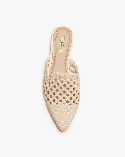 BRAIDED FLAT MULE IN NATURAL-Slippers-CORINA- Pointure.AE