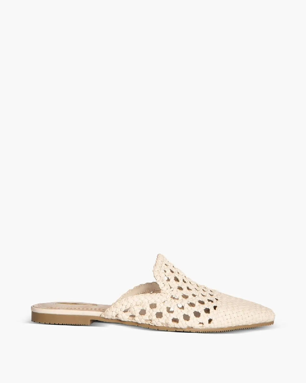 BRAIDED FLAT MULE IN NATURAL-Slippers-CORINA- Pointure.AE