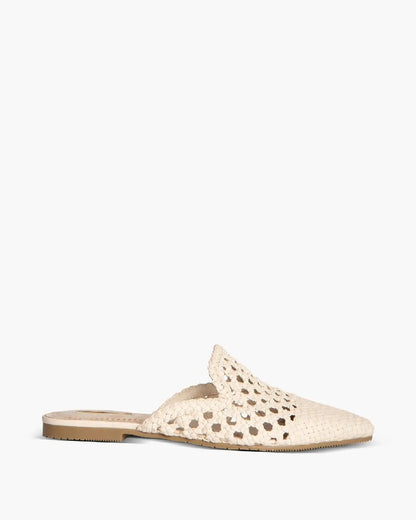 BRAIDED FLAT MULE IN NATURAL-Slippers-CORINA- Pointure.AE