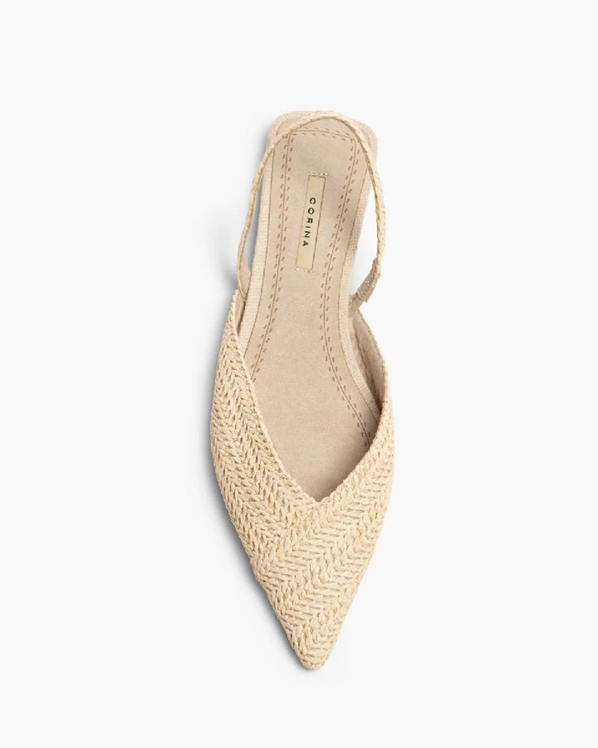 BRAIDED FLAT SLINGBACK IN NATURAL-Flats-CORINA- Pointure.AE